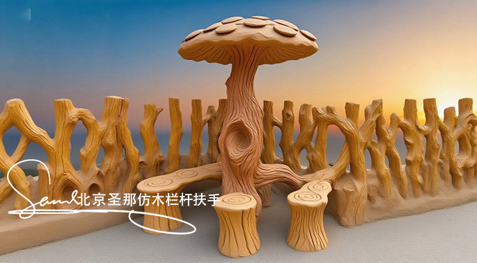 jimeng-2025-06-25-1177-正在施工制作的旅游區樓梯室外安全圍欄設計制作過程，美工正在施工制作，先用鋼筋焊接....jpeg