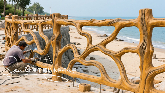 jimeng-2025-06-25-8661-正在施工制作的安全圍欄設(shè)計(jì)，線條流暢自然，給人柔和靈動(dòng)之感。為空間增添活潑與藝術(shù)....jpeg